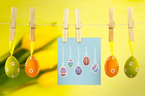 Composite image of easter eggs Stock Illustration