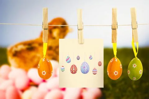 Composite image of easter eggs Stock Illustration