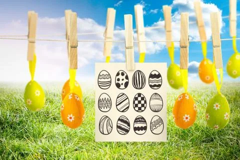 Composite image of easter eggs Illustrazione stock