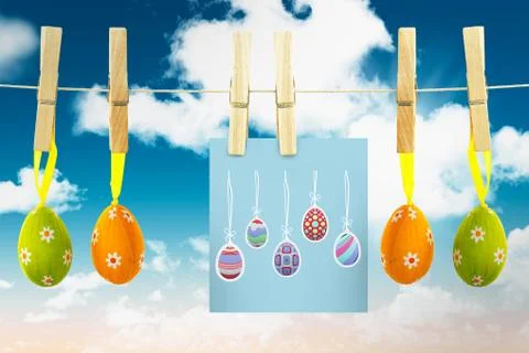 Composite image of easter eggs Illustrazione stock
