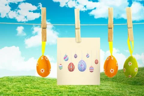 Composite image of easter eggs Stock Illustration