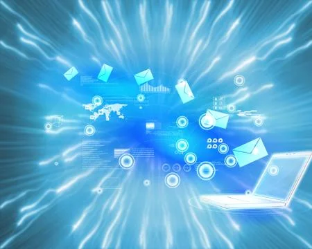 Composite image of email communication background Stock Illustration