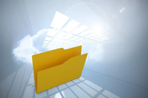 Composite image of empty yellow folder Stock Illustration