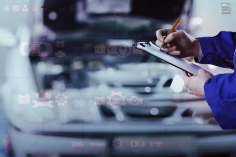 Composite image of engineering interface 库存照片