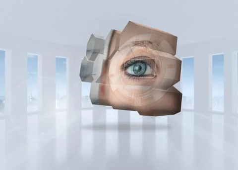 Composite image of eye interface on abstract screen Stockillustratie
