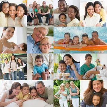 Composite image of families Stock Illustration