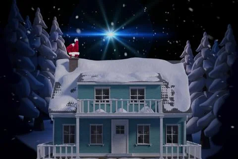 Composite image of father christmas doing some yoga Ilustración de archivo