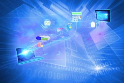 Composite image of file transfer background 스톡 일러스트