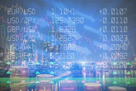 Composite image of financial figures of stock Stock Illustration