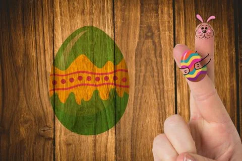 Composite image of fingers as easter bunny Stock Illustration