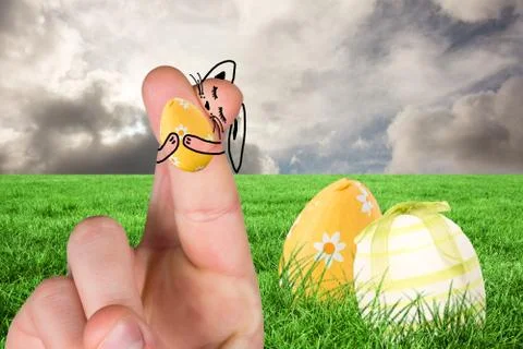 Composite image of fingers as easter bunny Illustrazione stock