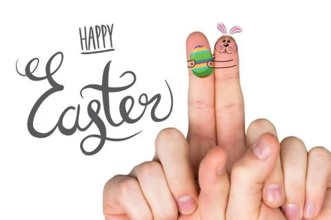 Composite image of fingers as easter bunny Illustrazione stock