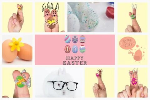 Composite image of fingers as easter bunny Stock Illustration