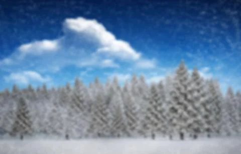 Composite image of fir trees in snowy landscape イラスト素材