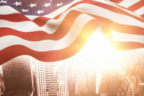 Composite image of focus on usa flag Ilustración de archivo