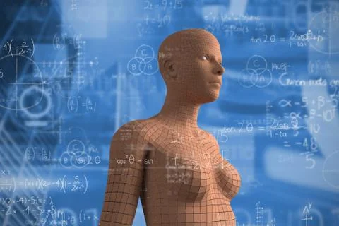 Composite image of formulas on black background Stock Illustration