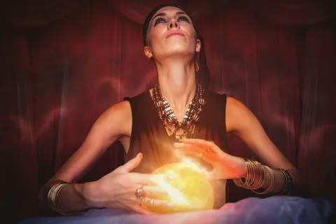 Composite image of fortune teller forecasting the future Stock Photos