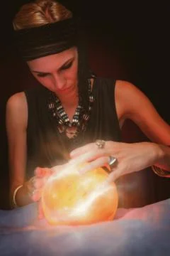 Composite image of fortune teller forecasting the future 写真素材