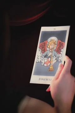 Composite image of fortune teller using tarot cards Stock Photos