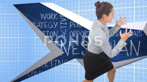 Composite image of furious businesswoman gesturing Stock Illustration