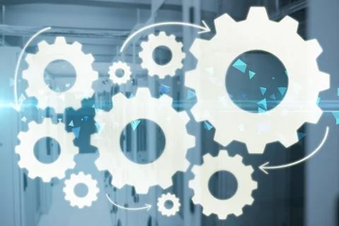 Composite image of gears on white background 3d Stock Illustration