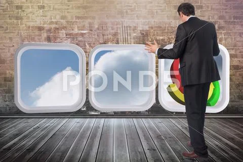 Composite image of gesturing businessman Stock Illustration