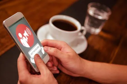 Composite image of get involved text with icons Stock Photos