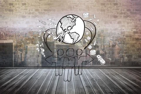 Composite image of global community doodle Ilustración de archivo