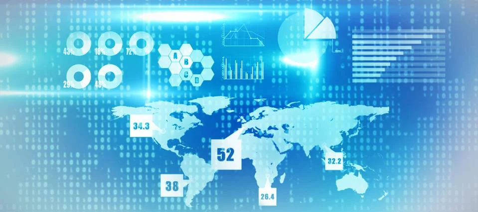 Composite image of global technology background Stock-Illustration