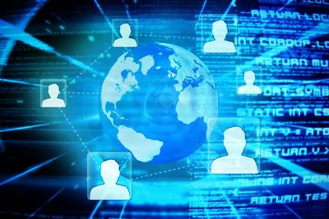 Composite image of global technology background 3d 스톡 일러스트