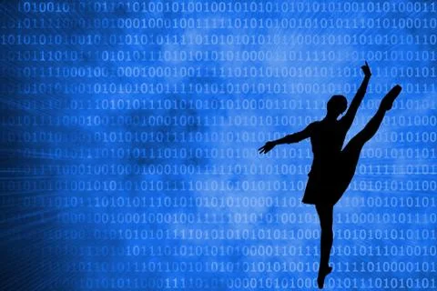 Composite image of glowing futuristic binary code Illustrazione stock