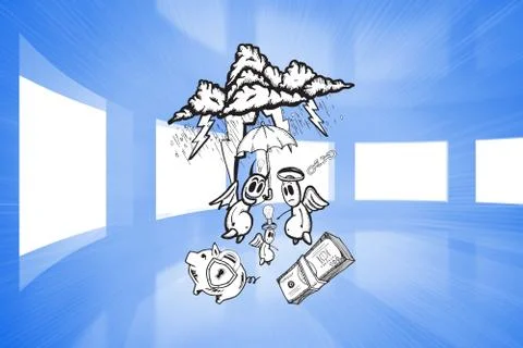 Composite image of good finance vs bad finance doodle Stock Illustration