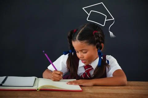 Composite image of graduation hat vector Stock Photos