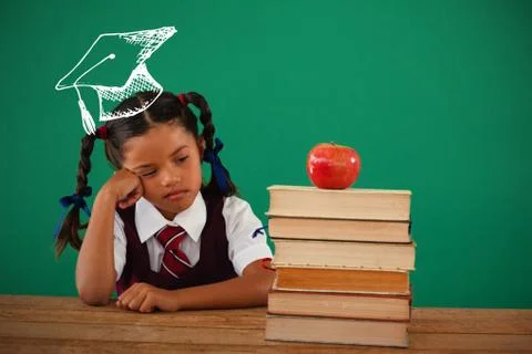 Composite image of graduation hat vector Stock Photos