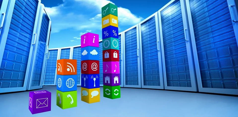 Composite image of graph of apps Stock Illustration
