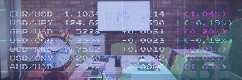 Composite image of graph on blue screen Stock Illustration