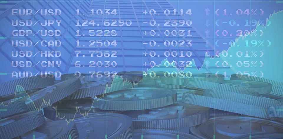 Composite image of graph on blue screen Stock Photos
