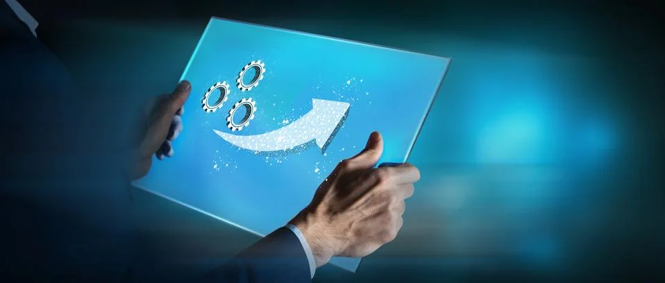 Composite image of graph with gears Stock Photos