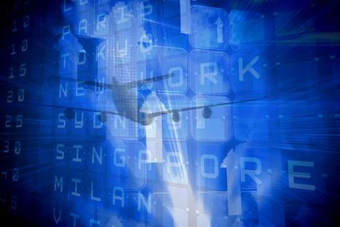 Composite image of graphic airplane Stock-Illustration