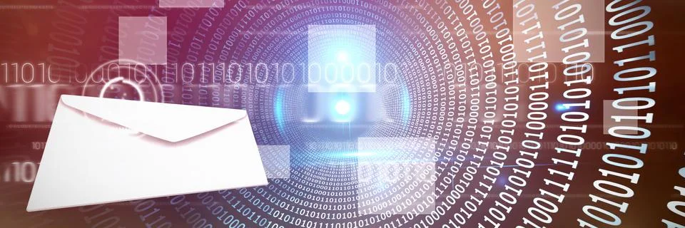 Composite image of graphic of envelope on white background Stockillustratie