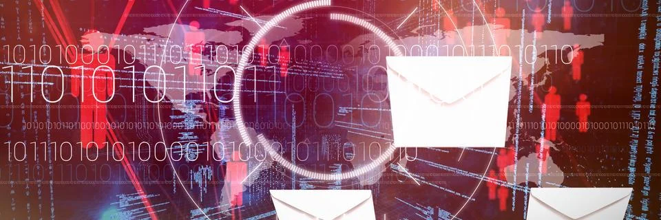 Composite image of graphic of envelopes on white background イラスト素材