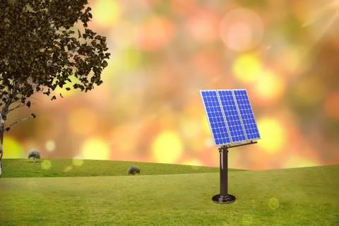 Composite image of graphic image of 3d solar panel Illustration