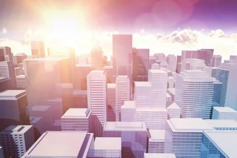 Composite image of graphic image of cityscape Stock Illustration
