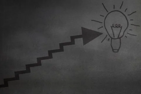 Composite image of graphic image of graph and light bulb Free Stock Illustration