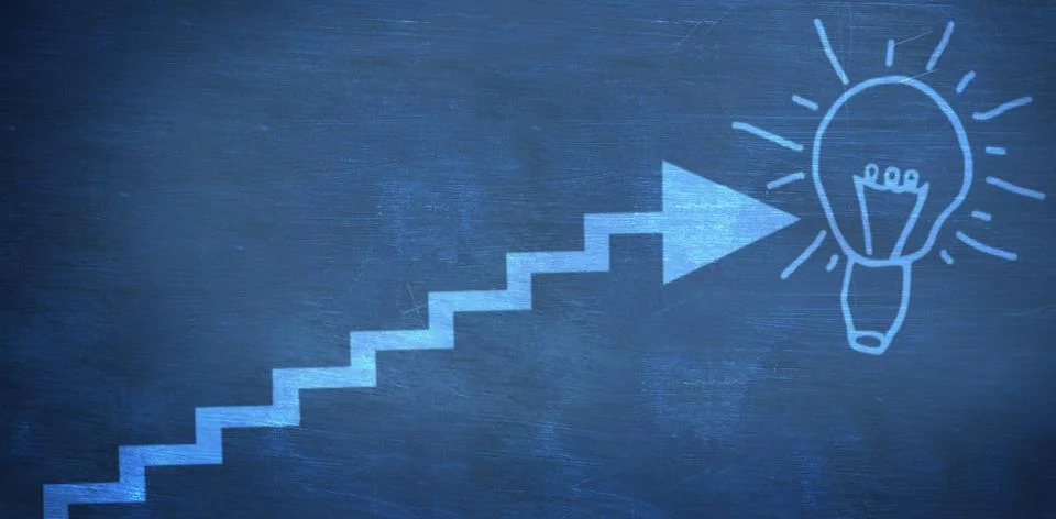 Composite image of graphic image of graph and light bulb Free Stock Illustration