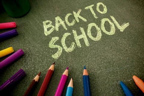 Composite image of graphic image of red back to school text Stock Photos