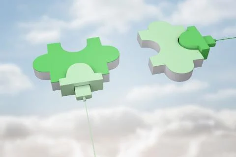 Composite image of green usb jigsaw Stockillustratie