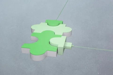 Composite image of green usb jigsaw Illustrazione stock
