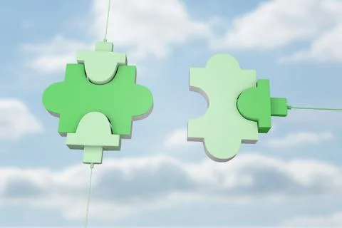 Composite image of green usb jigsaw Illustrazione stock