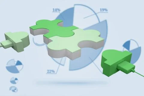 Composite image of green usb jigsaw Illustrazione stock